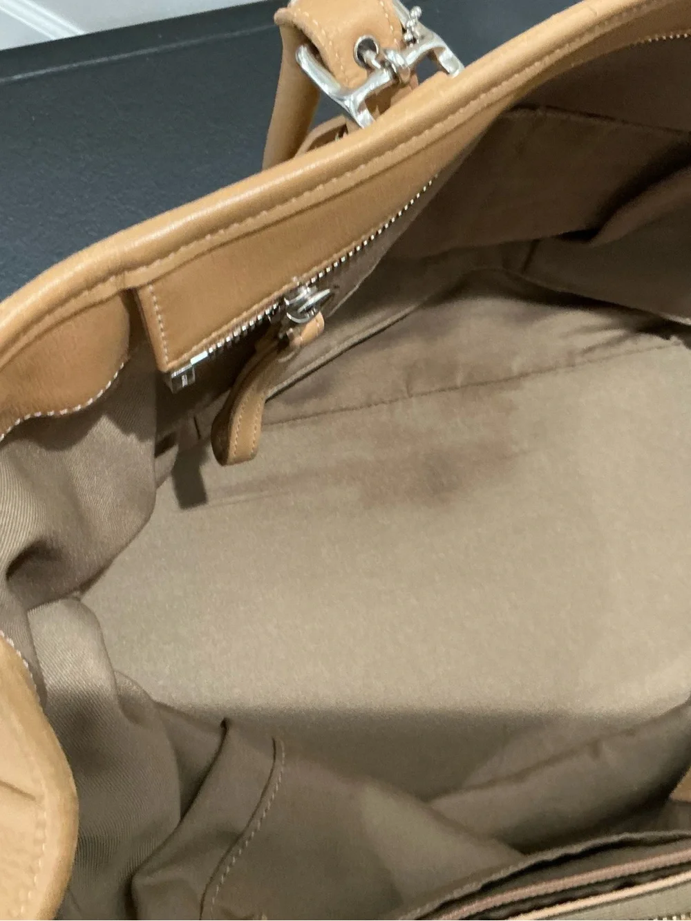 vintage Coach 5131 British tan glove leather tote bag plus matching wallet